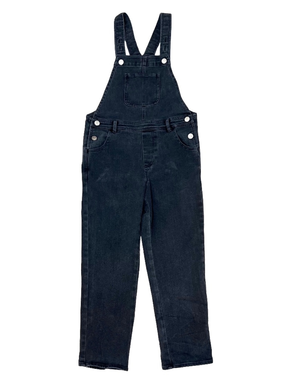 Social Academy Girls Black Denim Bib Overalls - Size 8